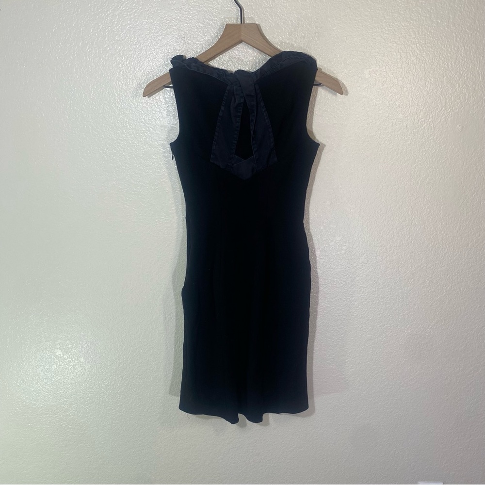 DVF DIANE VON FURSTENBERG PANSY BLACK CLASSIC WOOL DRESS COCKTAIL SIZE 2 - Picture 7 of 9